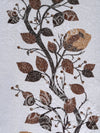 Romee Brown & Off White Floral Patterned Set of 2 Long Door Curtains