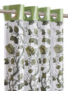 Romee Green & Off White Floral Patterned Set of 2 Long Door Curtains
