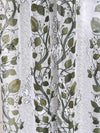 Romee Green & Off White Floral Patterned Set of 2 Long Door Curtains