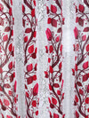 Romee Maroon & Off White Floral Patterned Set of 2 Long Door Curtains