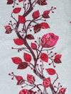 Romee Maroon & Off White Floral Patterned Set of 2 Long Door Curtains