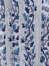 Romee Blue & Off White Floral Patterned Set of 2 Long Door Curtains