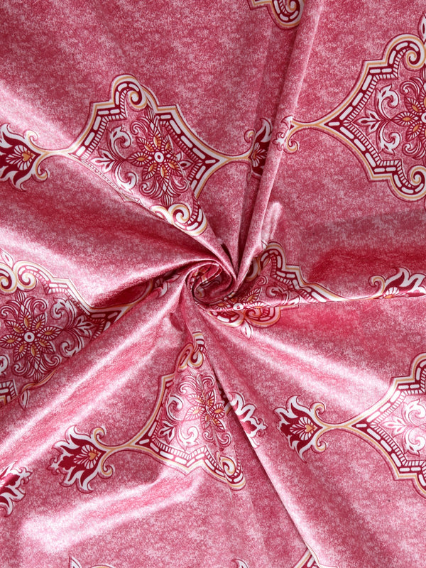 Romee Pink Ethnic Motifs Patterned Set of 2 Long Door Curtains