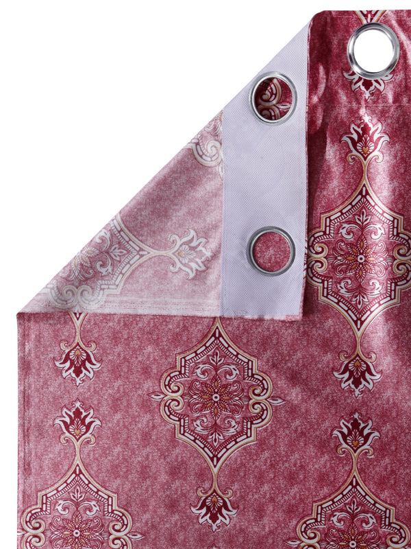 Romee Pink Ethnic Motifs Patterned Set of 2 Long Door Curtains
