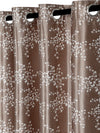 Romee Brown Floral Patterned Set of 2 Long Door Curtains