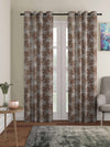 Romee Brown Floral Patterned Set of 2 Long Door Curtains