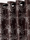Romee Coffee Brown Floral Patterned Set of 2 Long Door Curtains