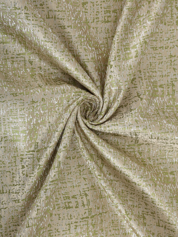 Romee Green & Beige Texture Patterned Set of 2 Long Door Curtains