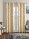 Romee Gold & Beige Ethnic Motifs Patterned Set of 2 Long Door Curtains