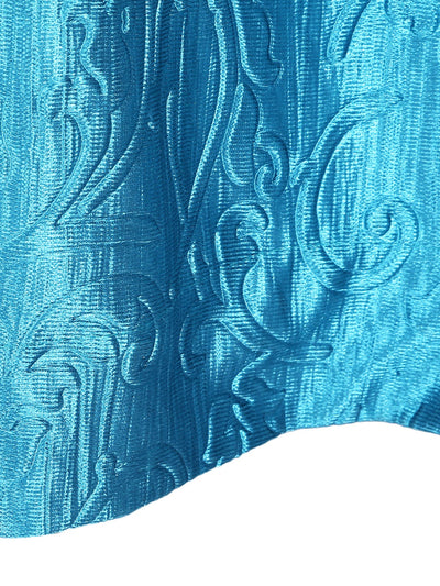 Romee Turquoise Blue Jacquard Set of 2 Curtain Door Curtains