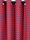 Romee Maroon Geometric Patterned Set of 1 Door Curtains
