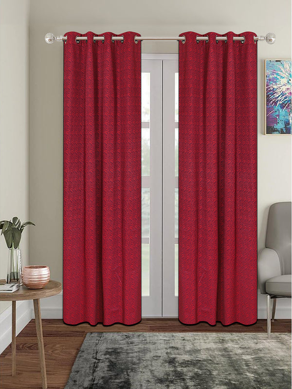 Romee Maroon Maroon Set of 1 Door Curtains