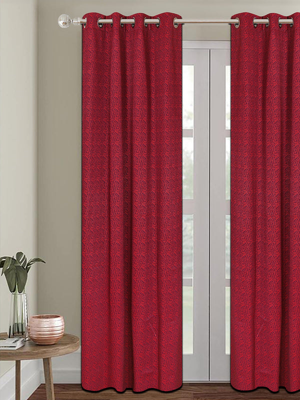 Romee Maroon Maroon Set of 1 Door Curtains