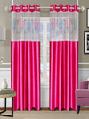 Romee Pink Floral Patterned Set of 2 Long Door Curtains
