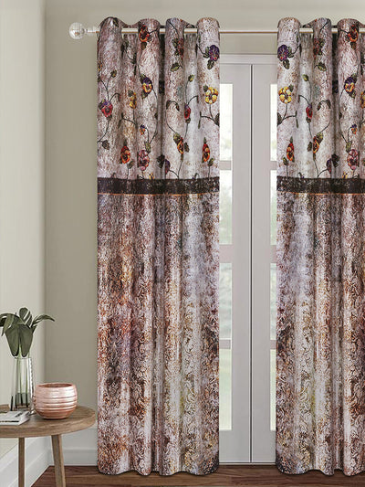 Romee Multicolor Floral Patterned Set of 1 Door Curtains