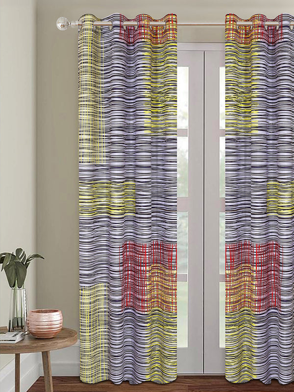 Romee Multicolor Abstract Patterned Set of 1 Door Curtains