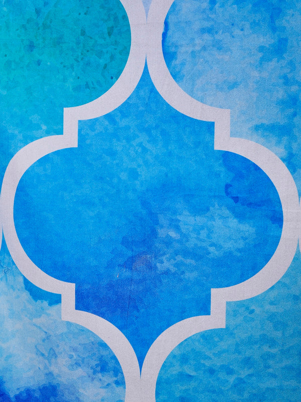 Romee Blue Ethnic Motifs Patterned Set of 1 Door Curtains