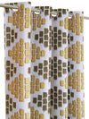 Romee Yellow & Off White Geometric Patterned Set of 1 Door Curtains