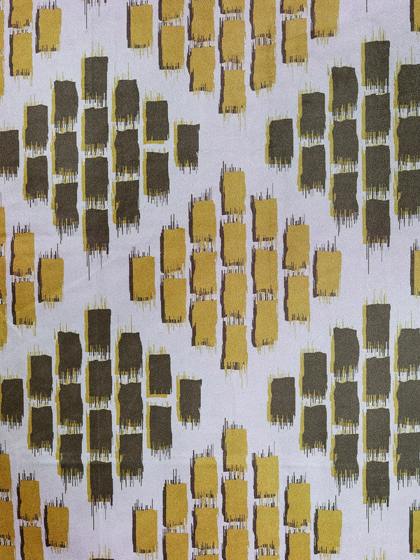 Romee Yellow & Off White Geometric Patterned Set of 1 Door Curtains