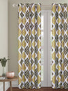 Romee Yellow & Off White Geometric Patterned Set of 1 Door Curtains