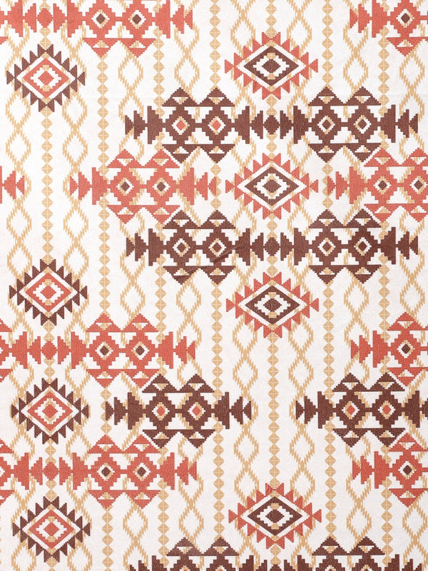 Romee Cream Ethnic Motifs Patterned Set of 1 Door Curtains
