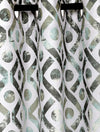 Romee Silver & Green Geometric Patterned Set of 1 Door Curtains