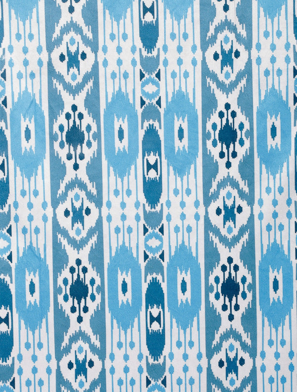 Romee Blue & Off White Ethnic Motifs Patterned Set of 1 Door Curtains