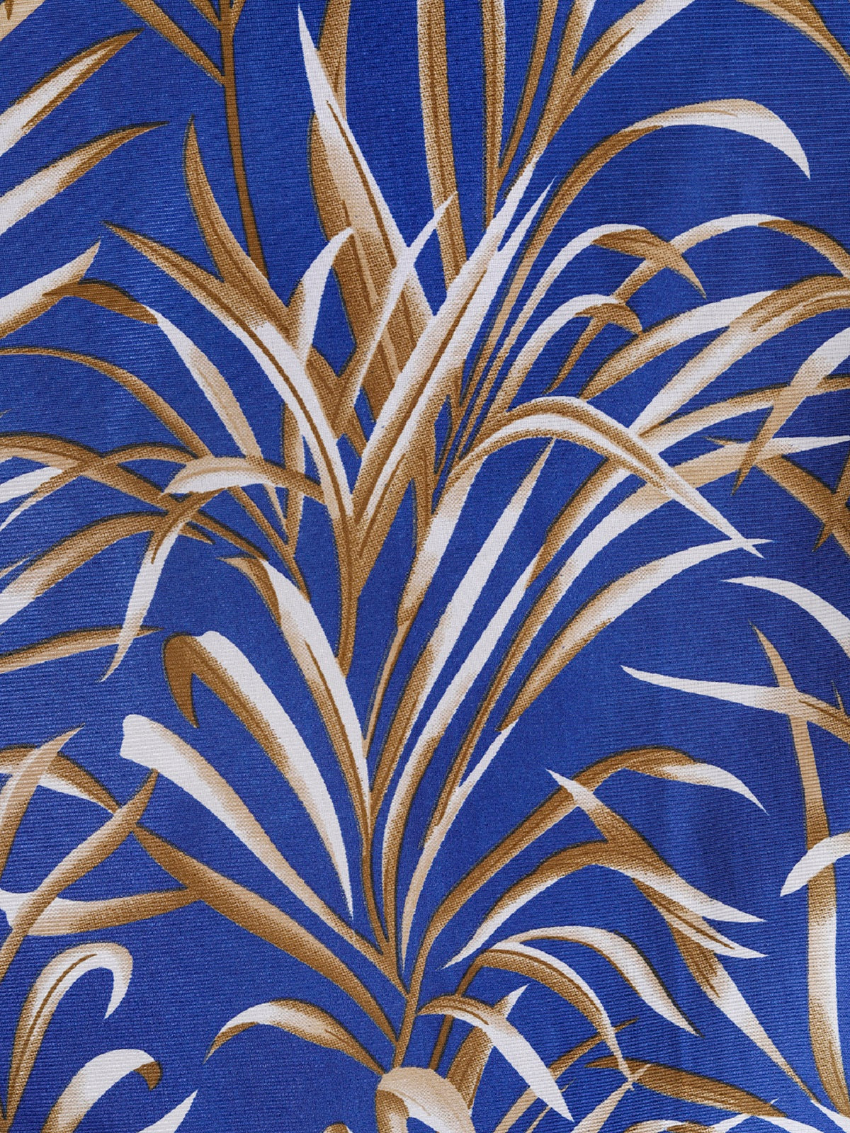 Romee Royal Blue Leafy Patterned Set of 2 Door Curtains