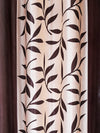 Romee Brown & Cream Leafy Patterned Set of 2 Long Door Curtains