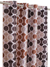 Romee Beige & Brown Geometric Patterned Set of 2 Long Door Curtains