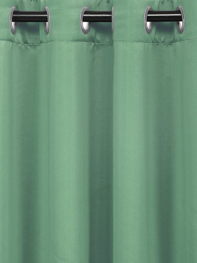 Romee Sea Green Solid Patterned Set of 2 Door Curtains