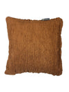 Soft Polyester Chenille Designer Plain Cushion Covers 16 inch x 16 inch Set of 2 - Brown