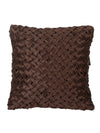 Soft Polyester Chenille Designer Plain Cushion Covers 16 inch x 16 inch Set of 2 - Brown