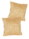 Soft Polyester Chenille Designer Plain Cushion Covers 16 inch x 16 inch Set of 2 - Beige