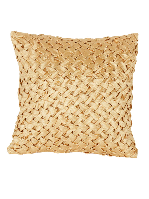 Soft Polyester Chenille Designer Plain Cushion Covers 16 inch x 16 inch Set of 2 - Beige