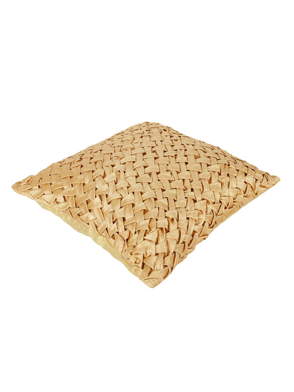 Soft Polyester Chenille Designer Plain Cushion Covers 16 inch x 16 inch Set of 2 - Beige