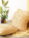 Soft Polyester Chenille Designer Plain Cushion Covers 16 inch x 16 inch Set of 3 - Beige