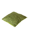 Soft Polyester Chenille Designer Plain Cushion Covers 16 inch x 16 inch Set of 3 - Green