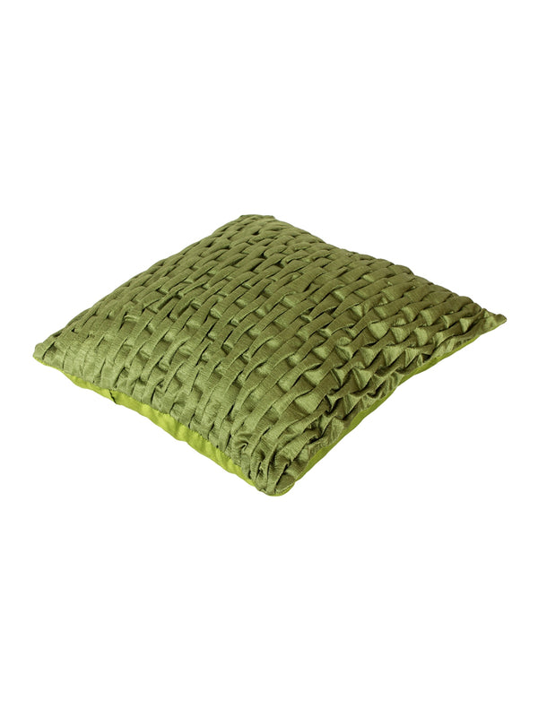 Soft Polyester Chenille Designer Plain Cushion Covers 16 inch x 16 inch Set of 3 - Green