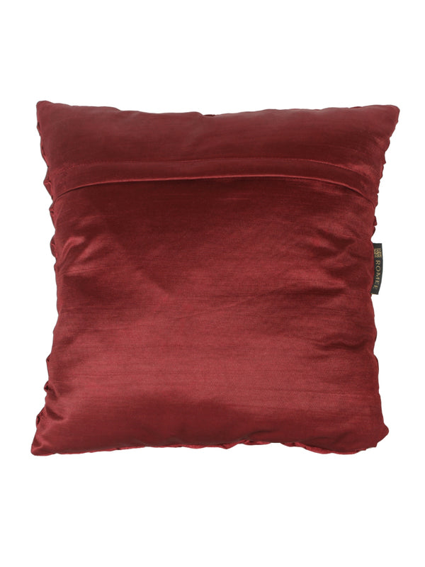 Soft Polyester Chenille Designer Plain Cushion Covers 16 inch x 16 inch Set of 3 - Maroon
