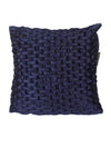 Soft Polyester Chenille Designer Plain Cushion Covers 16 inch x 16 inch Set of 2 - Navy Blue