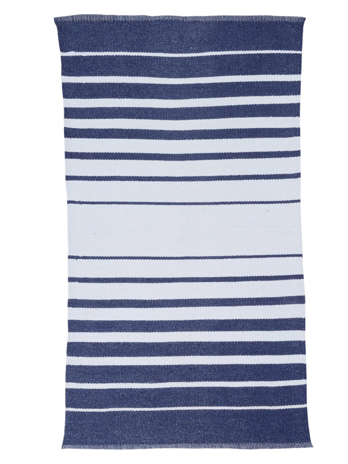 Blue & White 3 ft x 5 ft Stripes Patterned Dhurrie