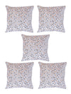 Velvet Geometric Designer Cushion Cover 16x16 Inche, Set of 5 - White
