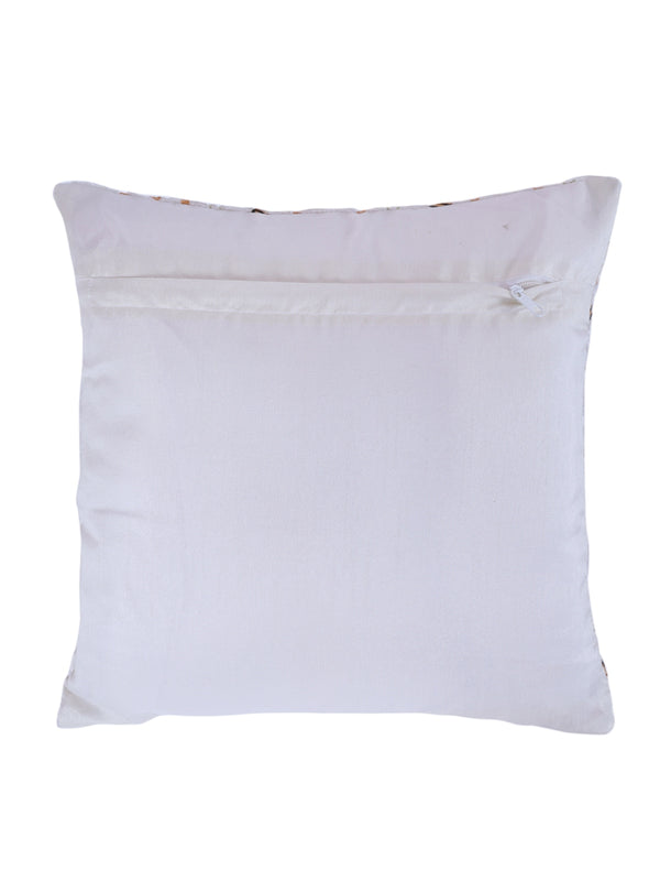 Velvet Geometric Designer Cushion Cover 16x16 Inche, Set of 5 - White