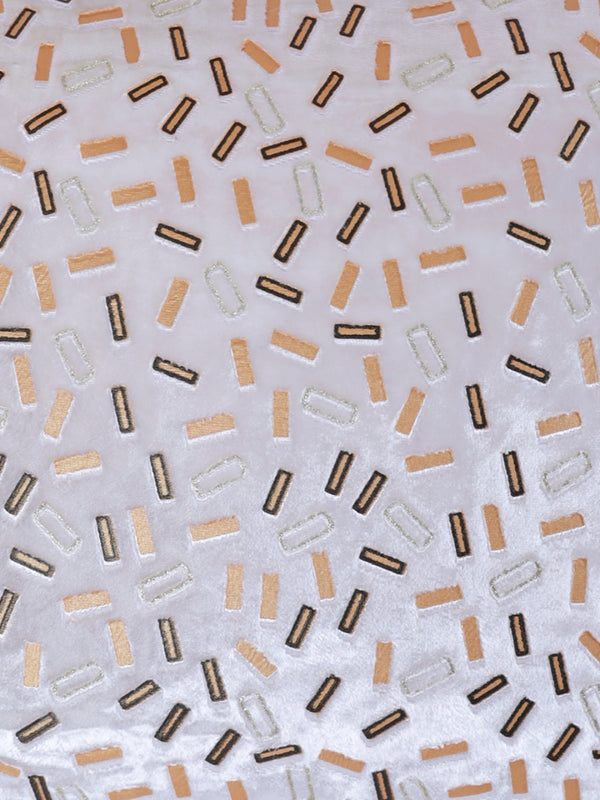 Velvet Geometric Designer Cushion Cover 16x16 Inche, Set of 5 - White