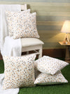 Velvet Geometric Designer Cushion Cover 16x16 Inche, Set of 5 - White
