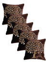 Coffee Brown Set of 5 Velvet 16 Inch x 16 Inch Cushion Covers