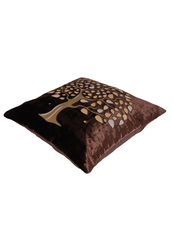 Coffee Brown Set of 5 Velvet 16 Inch x 16 Inch Cushion Covers