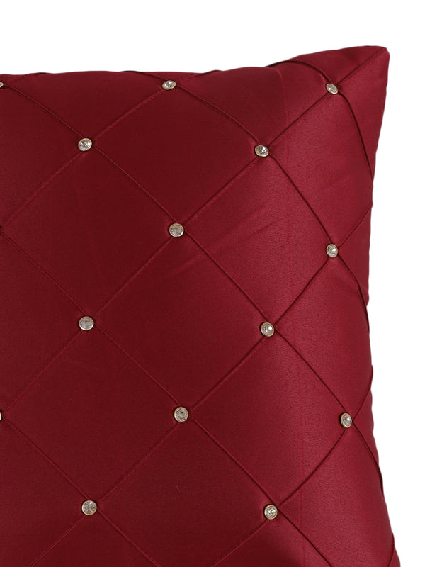 Maroon Set of 5 Polyester 16 Inch x 16 Inch Cushion Covers
