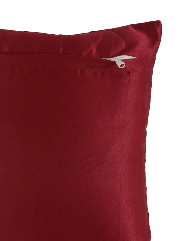 Maroon Set of 5 Polyester 16 Inch x 16 Inch Cushion Covers